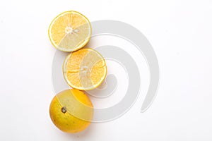 Sweet lime mosambi fruit on white background photo