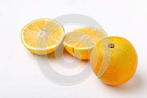 Sweet lime mosambi fruit on white background photo