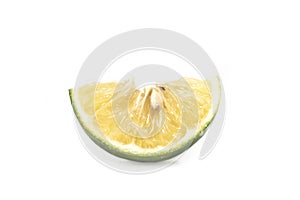 Sweet Lime Mosambi slice isolated on a white background photo