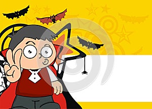 Sweet Little dracula kid cartoon halloween background