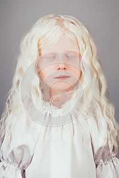 Sweet little girl angel innocence albino blonde
