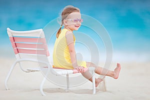 Sweet little girl at beach