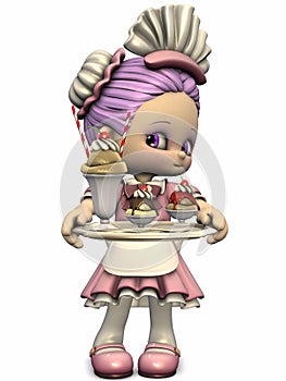 Sweet Little Waitress - Toon Figure
