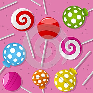 Sweet Lollipop Seamless Pattern