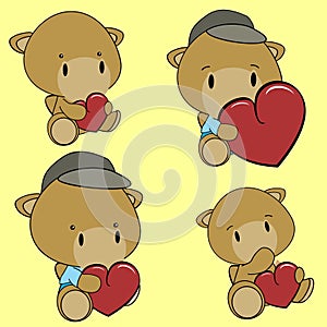 Sweet lovely baby camel cartoon set