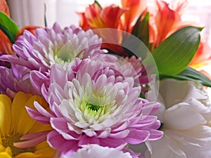 Sweet Lovers Gift of Colorful Bouquet Flowers for Valentines Day Holiday