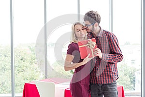 Sweet lovers in the living room