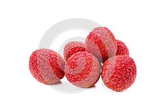 Sweet Lychee or Litchi isolated on the white background