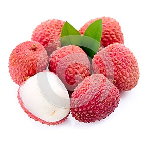 Sweet lychees fruits .