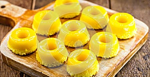 Sweet made from egg yolk, called in Brazil Quindim, and in Portugal brisa-do-Lis photo