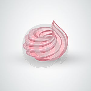 Homemade Marshmallow, pink sweet zephyr, vector illustration photo