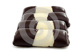 Sweet marzipan chocolate rolls photo