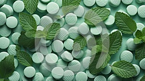 Sweet Mints Candy Horizontal Background.