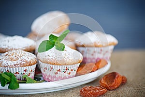 Sweet muffins with dried apricots