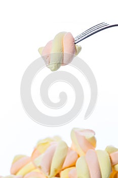 Sweet multi-colored candy marshmallow