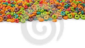 Sweet multicolored flakes, cereal loops