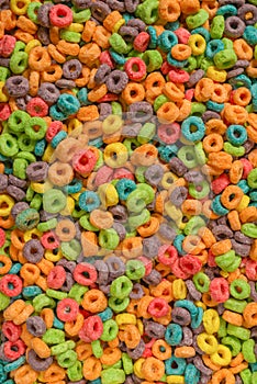 Sweet multicolored flakes, cereal loops