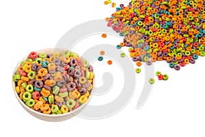 Sweet multicolored flakes, cereal loops