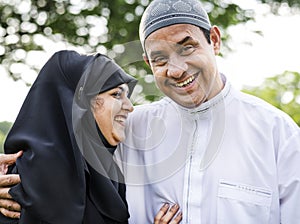 Sweet Muslim husband and wife photo