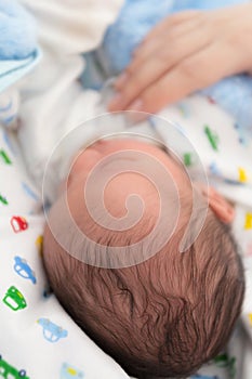 Sweet Newborn Baby Boy Sleeping