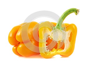 Sweet orange bell pepper isolated