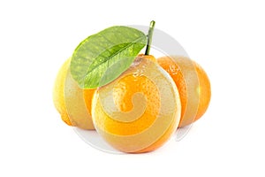 Sweet Orange Fruit with leaves.