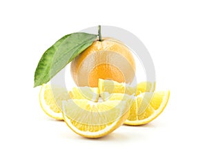Sweet Orange Fruit with leaves