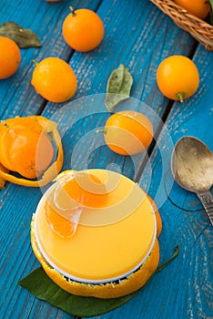 A sweet orange jelly with cumquats and tangerine lobes