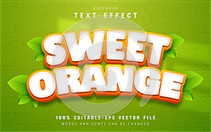 Sweet orange text effect editable