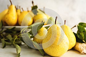 Sweet, organic yellow pears.