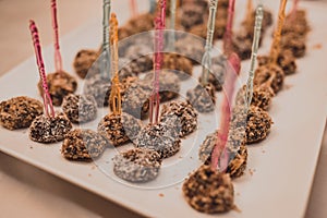Sweet pastries desserts. Dinner Catering. Concept wedding birthday