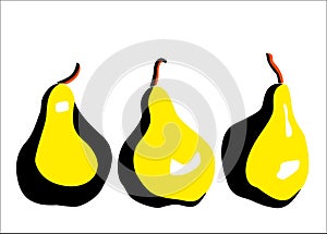 Sweet Pear. Fruits. Garden. Pop-art modern illustration for your design. Logo, web, poster