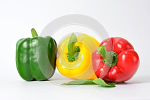 Sweet pepper isolated on white background.