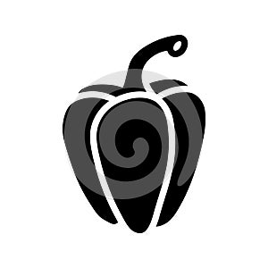 Sweet pepper silhouette on a white background. Bell pepper vector icon.
