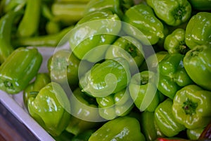 sweet peppers in a box in a store in Cyprus 1