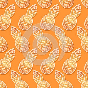 Sweet pineapple diagonal seamless pattern