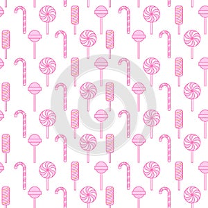 Sweet pink lollipop seamless pattern