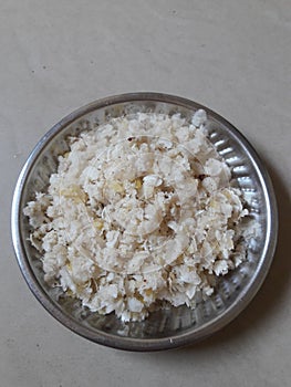 A sweet poha with jaggery.