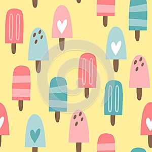 Sweet Popsicle Seamless Pattern