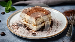 sweet portion tiramisu food