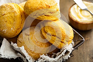 Sweet potato buttermilk biscuits homemade for breakfast