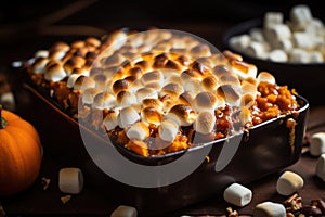 Sweet Potato Casserole with Marshmallows on Top