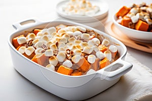 Sweet Potato Casserole with Marshmallows on Top