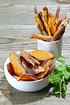 Sweet potato chips and fries