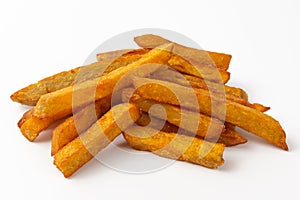 Sweet potato fries on a white background