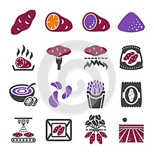 sweet potato icon set