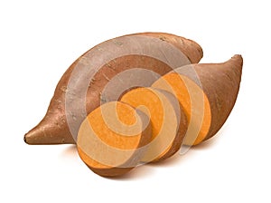 Sweet potato isolated on white background