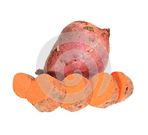 Sweet potato isolated on white background