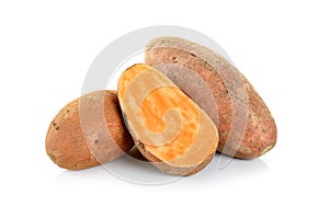 Sweet potato isolated on the white background