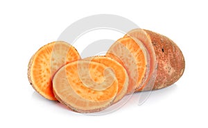 Sweet potato isolated on the white background